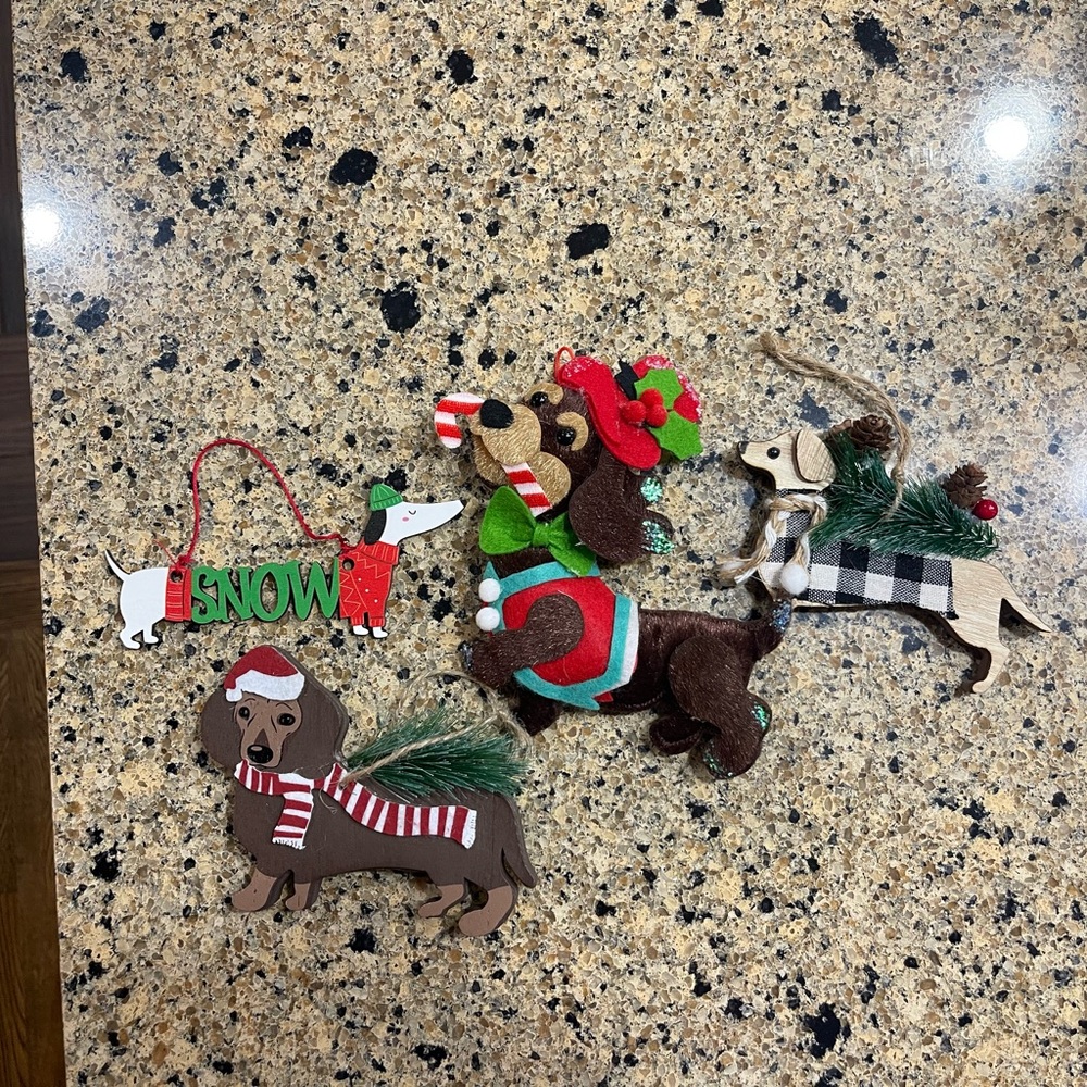 Festive Dog Christmas Ornaments Set